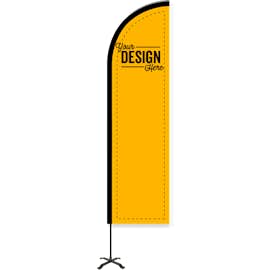 Full Color 8' Portable Feather Flag with Cross Base - Color: Athletic Gold