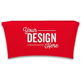 Full Color 6' Stretch Tablecloth - Color: Red