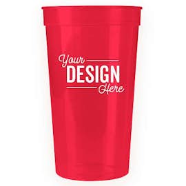 32 oz. Plastic Stadium Cup - Color: Translucent Red