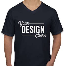 Canada - Anvil Jersey V-Neck T-shirt - Color: Navy