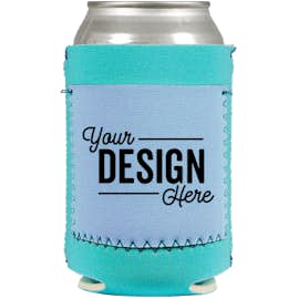 Neoprene Can Cooler with Pocket - Color: Dark Tropical / Sky Blue / Royal Blue
