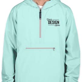 Charles River Pack-N-Go Hooded Packable Anorak - Screen Printed - Color: Aqua