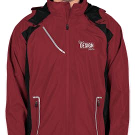 Team 365 Waterproof Hooded Jacket - Color: Sport Maroon / Black