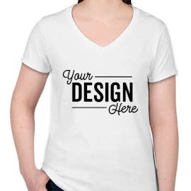 Canada - Gildan Women's 100% Cotton V-Neck T-shirt - Color: White