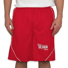Sport-Tek Micro-Mesh Reversible Contrast Shorts - Color: True Red / White