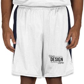 Augusta Top Score Lacrosse Shorts - Color: White / Navy