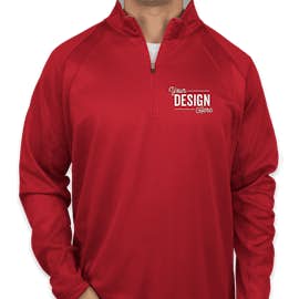 Sport-Tek Quarter Zip Performance Sweatshirt - Color: Deep Red / Silver