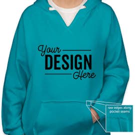 J. America Women's V-Neck Pullover Hoodie - Color: Turqberry