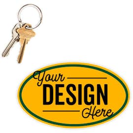 5.75 in. x 3.375 in. Oval Car Magnet w/ contrast trim - Color: Athletic Gold / Forest Green