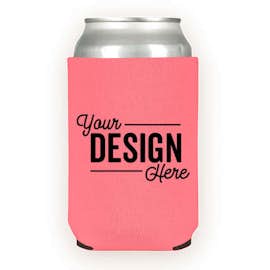 Foldable Neoprene Can Cooler - Color: Light Coral