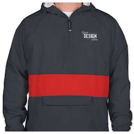 Charles River Classic Striped Hooded Packable Anorak - Color: Navy / Red