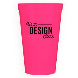 22 oz. Plastic Stadium Cup - Color: Neon Pink