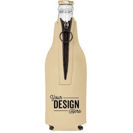 Foldable Foam Zipper Bottle Cooler - Color: Khaki