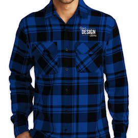 Port Authority Plaid Flannel Shirt - Color: Royal / Black