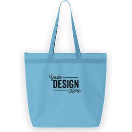 Large Recycled Poly Zippered Tote - Color: Turquoise