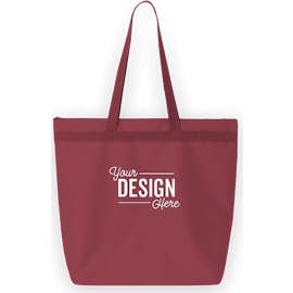 Large Recycled Poly Zippered Tote - Color: Maroon