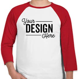 Canada - Bella + Canvas Lightweight Raglan T-shirt - Color: White / Red