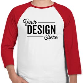 Canada - Bella + Canvas Lightweight Raglan T-shirt - Color: White / Red