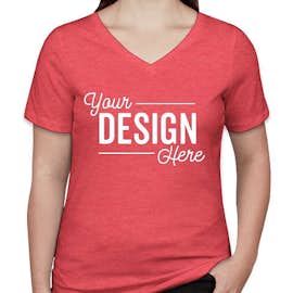 Bella + Canvas Women's Tri-Blend V-Neck T-shirt - Color: Red Triblend