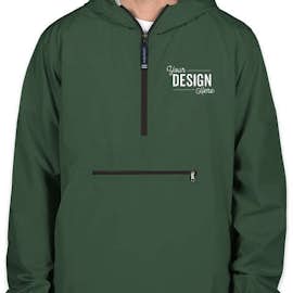 Charles River Pack-N-Go Hooded Packable Anorak - Screen Printed - Color: Forest