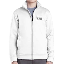 Sport-Tek Youth Sport-Wick Tech Fleece Full Zip Jacket - Color: White