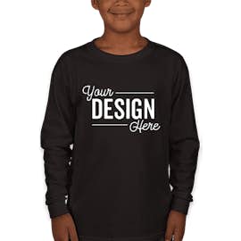 Canada - Gildan Youth Ultra Cotton Long Sleeve T-shirt - Color: Black