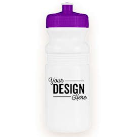 20 oz. Bike Water Bottle - Color: White / Translucent Purple