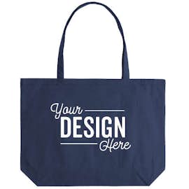 Medium Midweight Pigment Dyed Canvas Tote - Color: Washed Navy