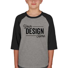 Sport-Tek Youth Raglan T-shirt - Color: Heather Grey / Black