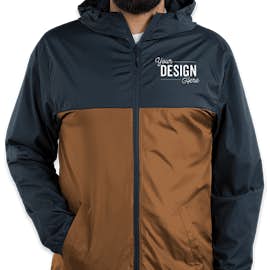 Independent Trading Colorblock Lightweight Full Zip Jacket - Color: Navy / Saddle