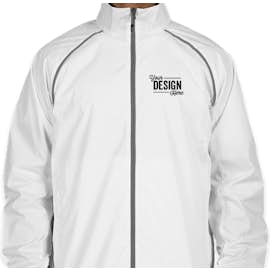 Elevate Egmont Packable Contrast Zipper Windbreaker - Color: White / Steel Grey