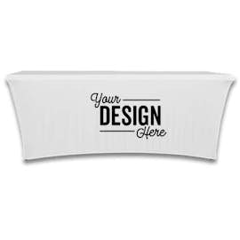 Full Color 8' Stretch Tablecloth - Color: White