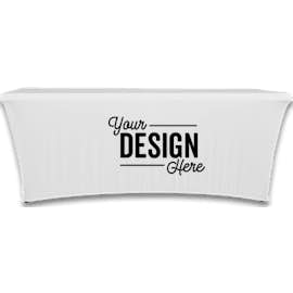 Full Color 8' Stretch Tablecloth - Color: White