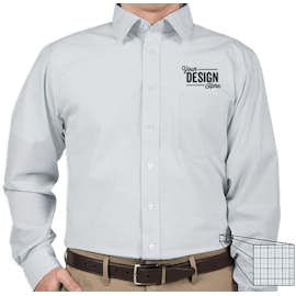 Devon & Jones Tattersall Dress Shirt - Color: White / Navy / Crystal Blue