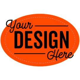 Full Color 3 in. x 2 in. Oval Vinyl Decal - Color: Orange