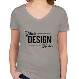 Canada - Threadfast Women's Slim Fit Lightweight V-Neck Pigment Dyed T-shirt - Color: Grey
