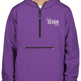 Charles River Pack-N-Go Hooded Packable Anorak - Screen Printed - Color: Purple