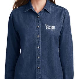Port & Company Women's Denim Shirt - Color: Ink Blue