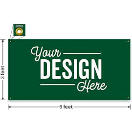 Full Color 6' x 3' Vinyl Banner - Color: Forest Green