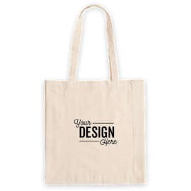 Tall Gusseted 100% Cotton Shopper Tote - Color: Natural