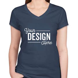Bella + Canvas Women's Slim Fit Jersey V-Neck T-shirt - Color: Navy