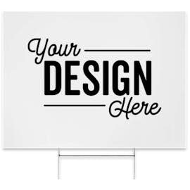Full Color 24" x 18" Yard Sign with Metal Post - Color: White