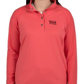 Charles River Women's Snap Button Pullover With Pockets - Color: Salmon