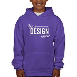 Hanes Youth EcoSmart 50/50 Pullover Hoodie - Color: Purple