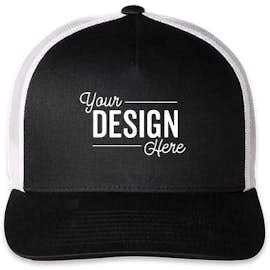 Pacific Headwear Five-Panel Snapback Trucker Hat - Color: Black/ White