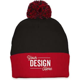 Sportsman Pom Pom Beanie - Color: Black / Red
