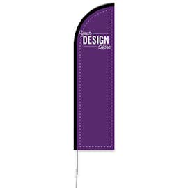 Full Color 8' Feather Flag with Ground Stake - Color: Team Purple
