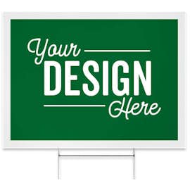 Full Color 24" x 18" Yard Sign with Metal Post - Color: Kelly Green