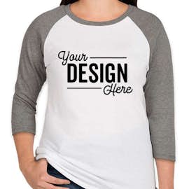 District Women's Tri-Blend Raglan T-shirt - Color: Grey Frost / White