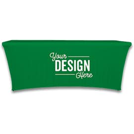 Full Color 8' Stretch Tablecloth - Color: Kelly Green